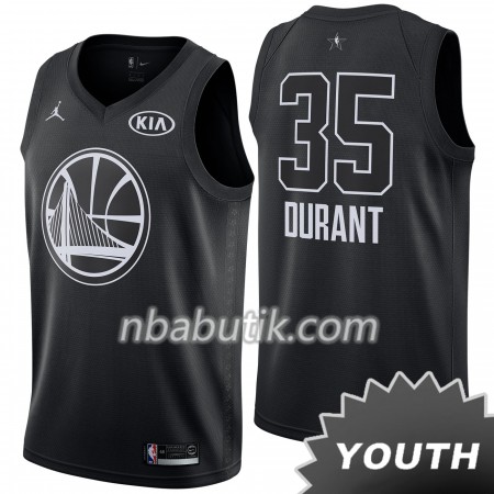 NBA Børn Trøje Golden State Warriors Kevin Durant 35 2018 All Star Jordan Brand Sort Swingman NBA Børn Trøje Golden State Warriors Kevin Durant 35 2018 All Star Jordan Brand Sort Swingman